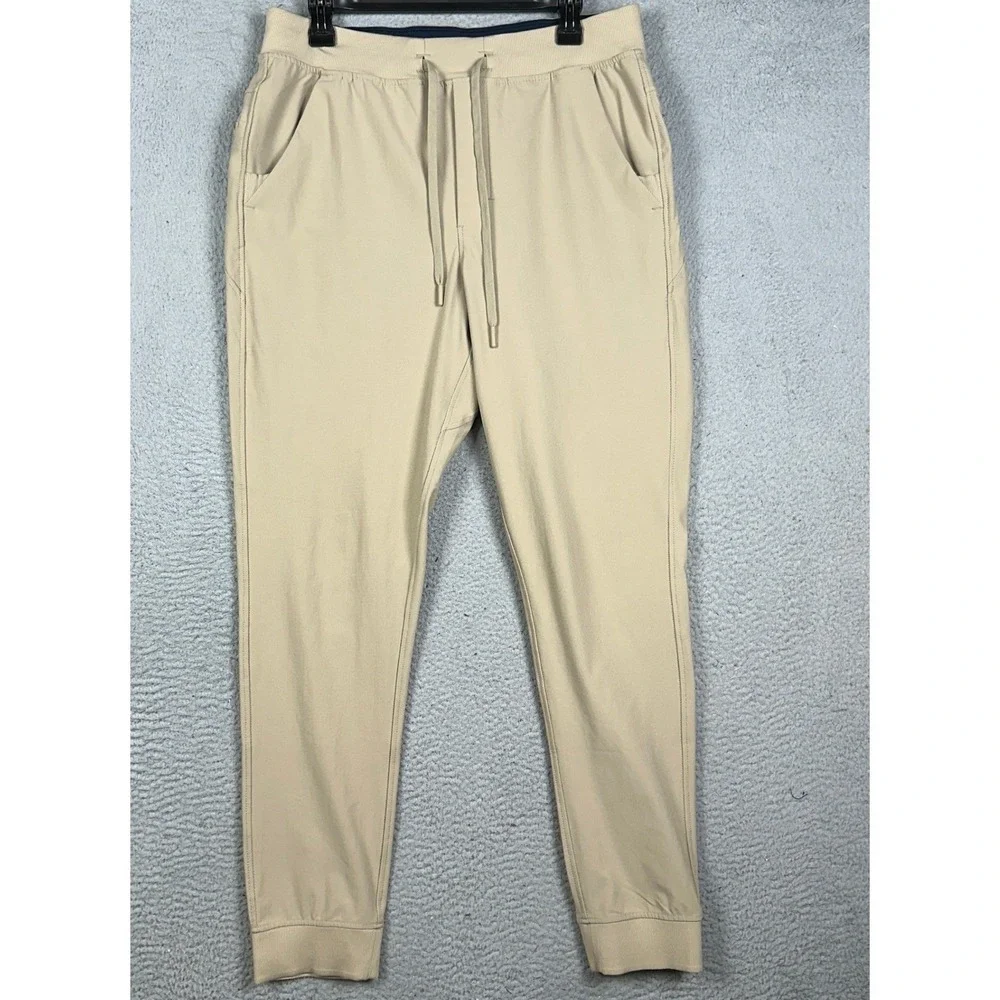 Birddogs Pants Mens Large Tan Athletic Joggers Performance Tapered Drawstring